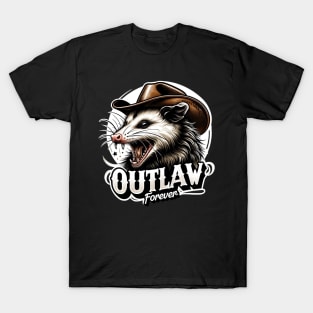 Possum Western Funny, Outlaw Forever Quote, Opossum Lover T-Shirt